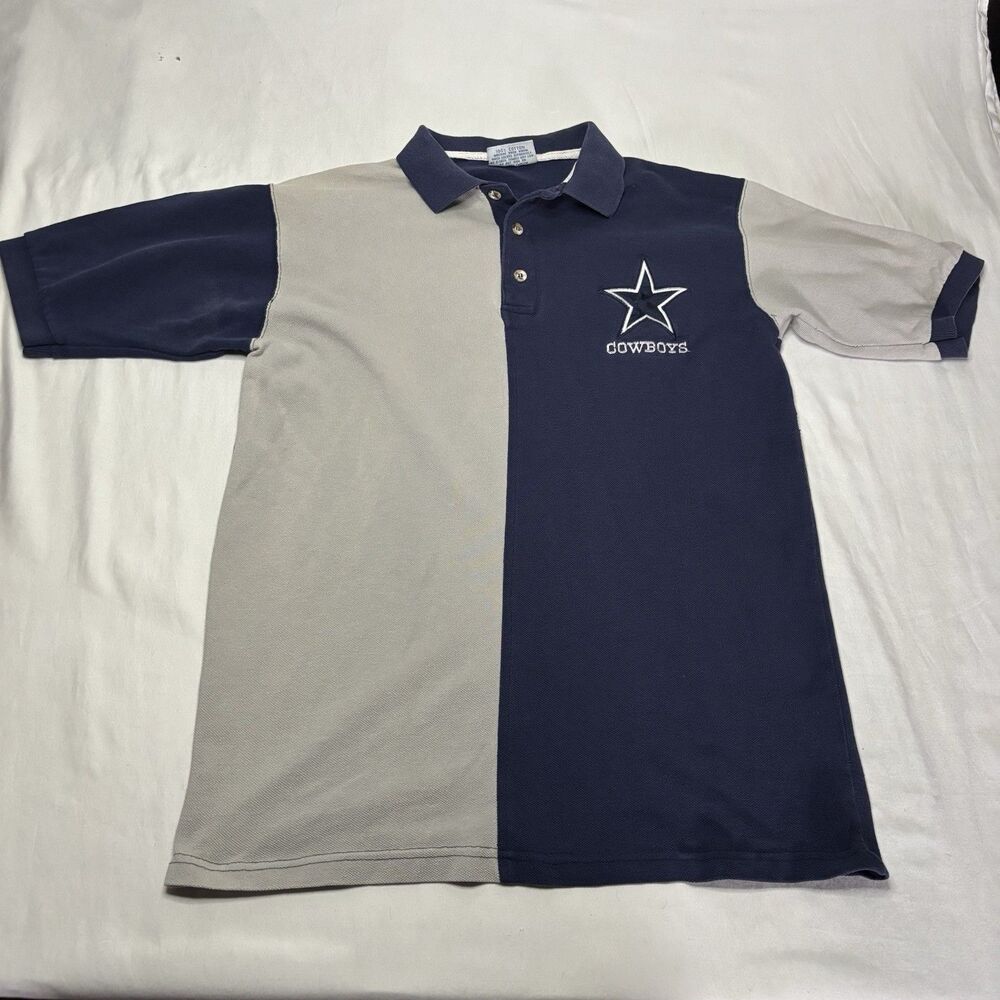 Dallas Cowboys Colorblock Polo Shirt Men’s Medium The Game Vintage